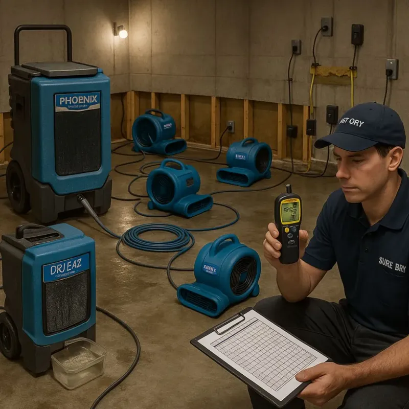 Structural Drying and Dehumidification process in Onawa, IA